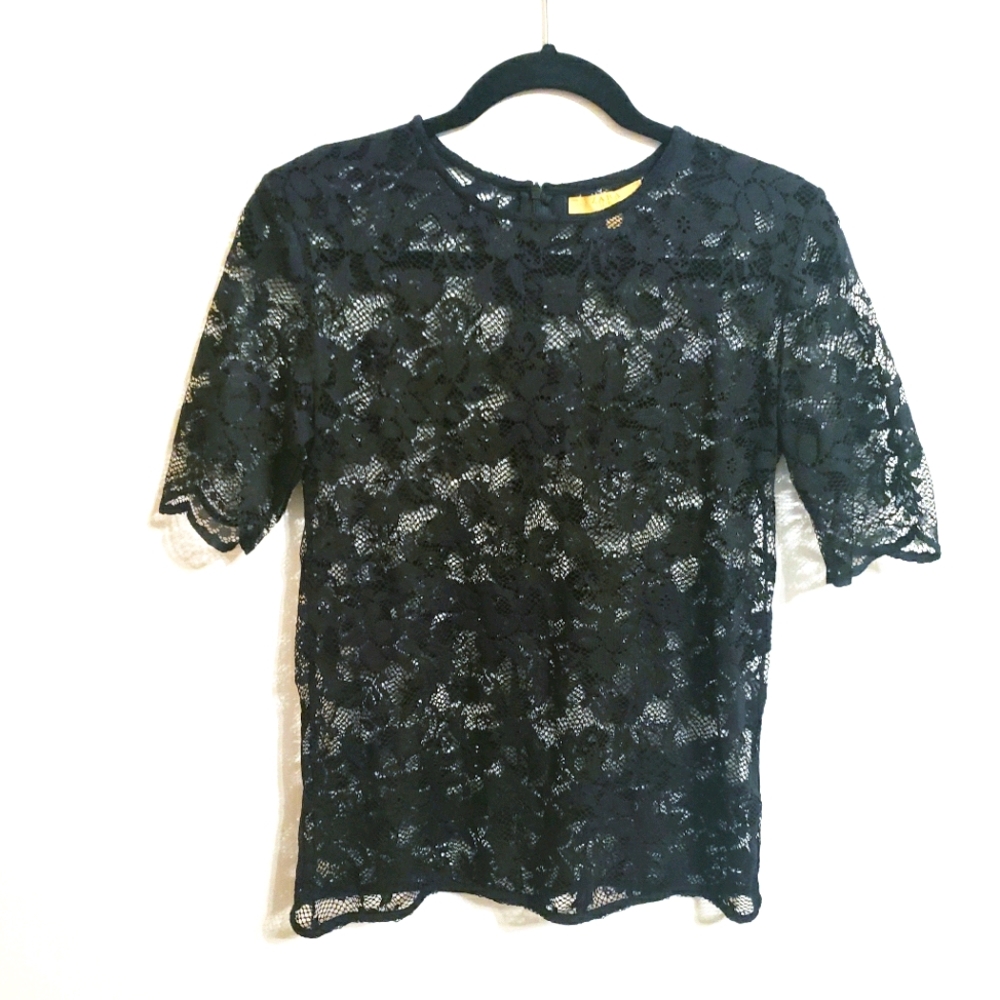 Zara Trafaluc Black Lace Top...M